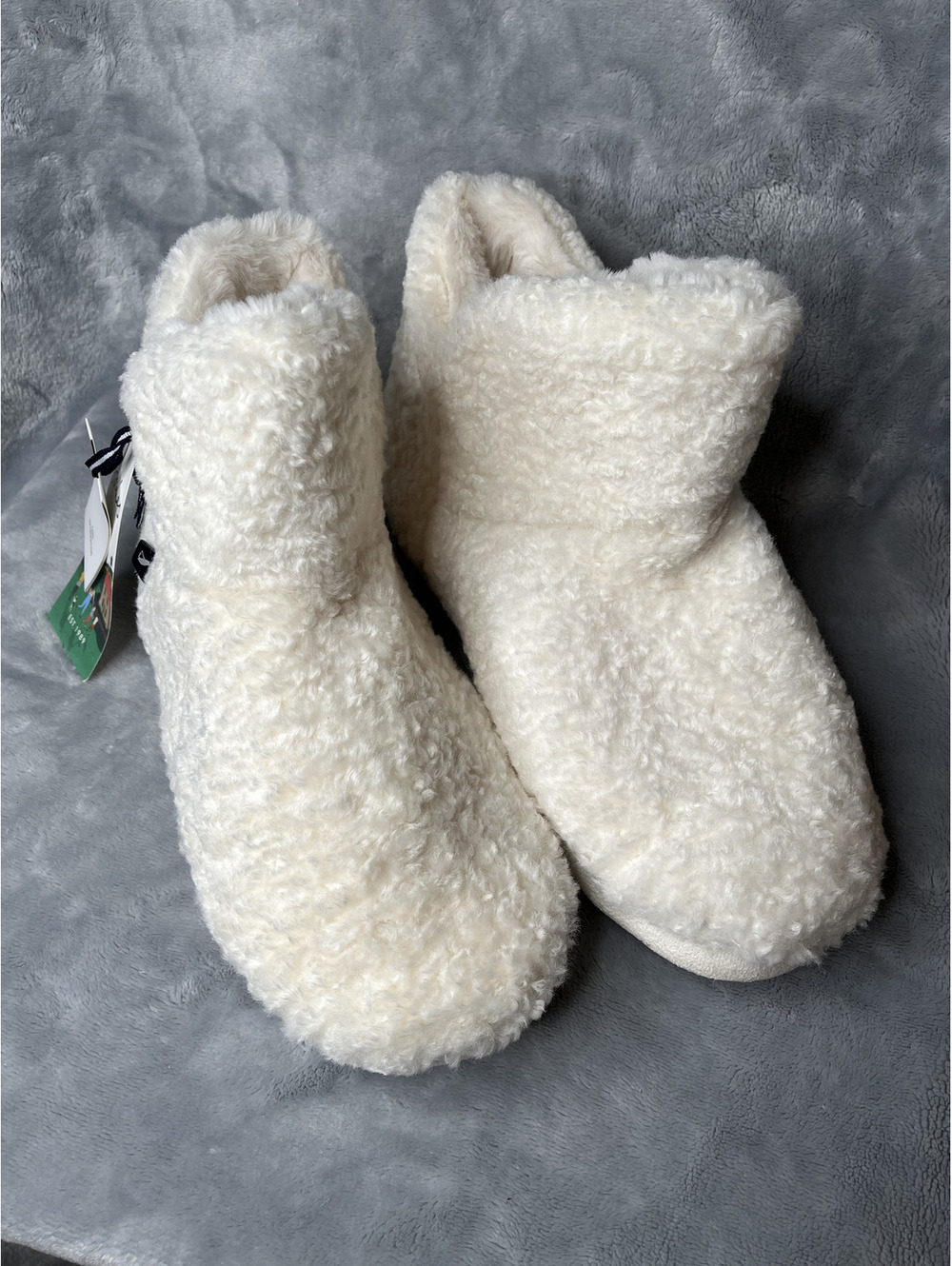 NWT Joules Women's White/Cabin Luxe Slippers Size L(9/10)